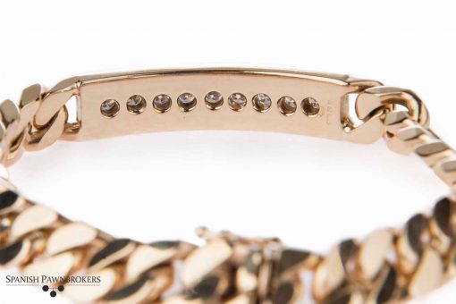 Pre-owned Diamond identity bracelet by Uno-a-erre made of 9-carat yellow gold with 0.8 carats of diamonds