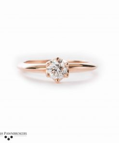 Pre-owned ladies Diamond solitaire set with a 0.30 carat round brilliant cut diamond made of 18-carat rose gold