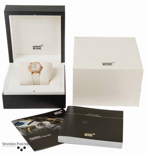 Montblanc star gold collection 101630 ladies watch made of 18-carat rose gold with diamond bezel with box and papers