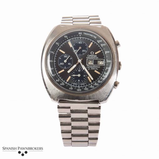 Pre-owned vintage Omega Speedsonic F300 Hz 188.0002 gents watch with stainless steel bracelet