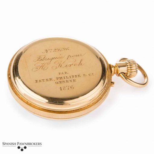 Pre-owned vintage Patek Philippe Open face pocket watch made of 18-carat yellow gold