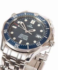 pre-owned Omega Seamaster 300m Professional Chronometer 25318000 stainless steel watch with blue wave dial