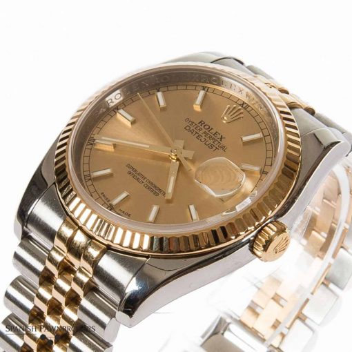 pre-owned rolex datejust 36mm oyster 116233 gents watch made of stainless steel and 18-carat yellow gold