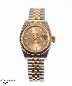 pre-owned rolex datejust 26mm oyster 179173 ladies watch made of stainless steel and 18-carat yellow gold