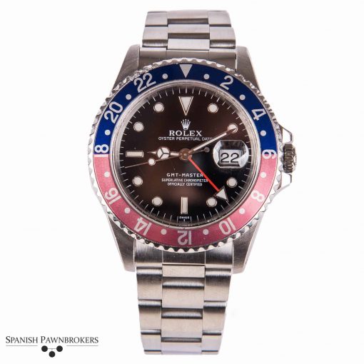 Second hand luxury watch Rolex GMT-Master steel oyster 16700 Pepsi Blue Red faded bezel 1997