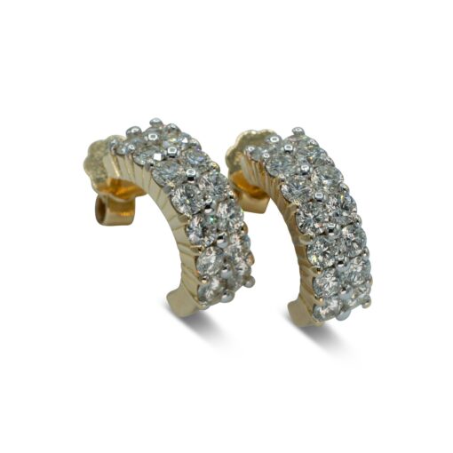 Diamond Pierced Earrings 2 Rows of Diamonds | Pendientes de Diamantes