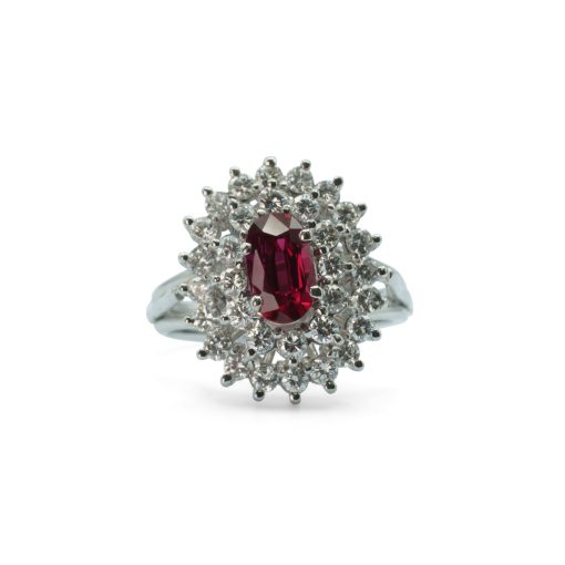 Ruby and Diamond cluster ring - Anillo de Rubi y Diamante
