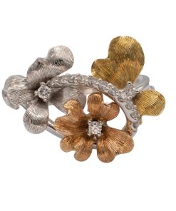 Bespoke flower ring with Diamonds - Anillo de diseño de flores con diamantes