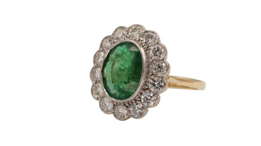 Vintage Emerald and Diamond Gold ring - Anillo de Esmeralda y diamantes Vintage de oro